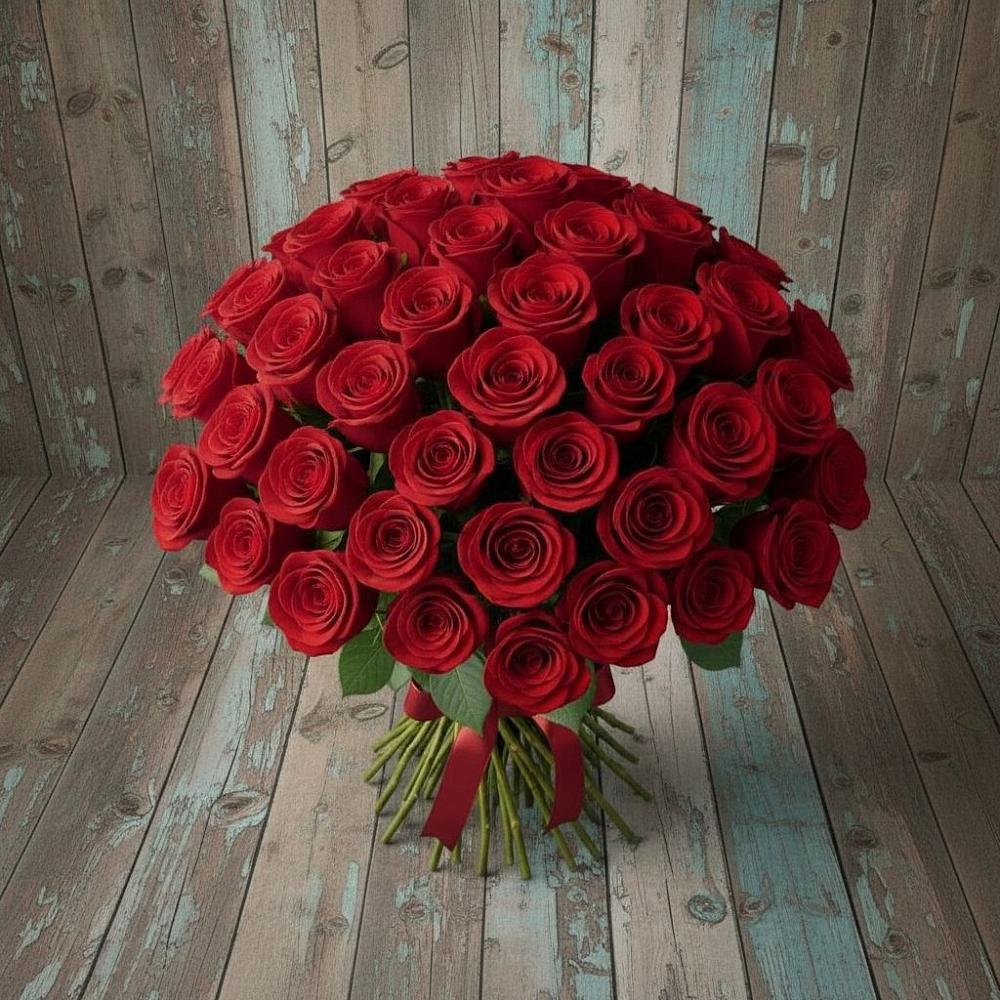Букет 55 Красных роз Фридом в Мурманске