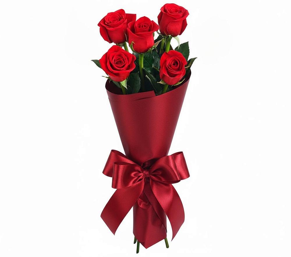 Букет 5 Красных роз Эдлесс Лав в Мурманске