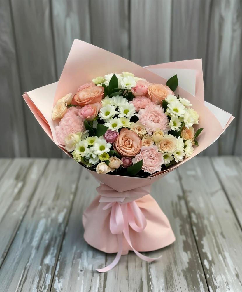 Букет цветов из: Гвоздики, Розы и Хризантемы в Мурманске