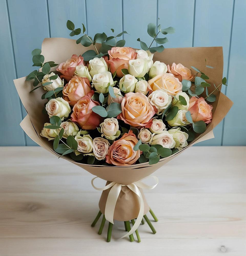 Букет цветов из: Альстромерии и Розы в Мурманске