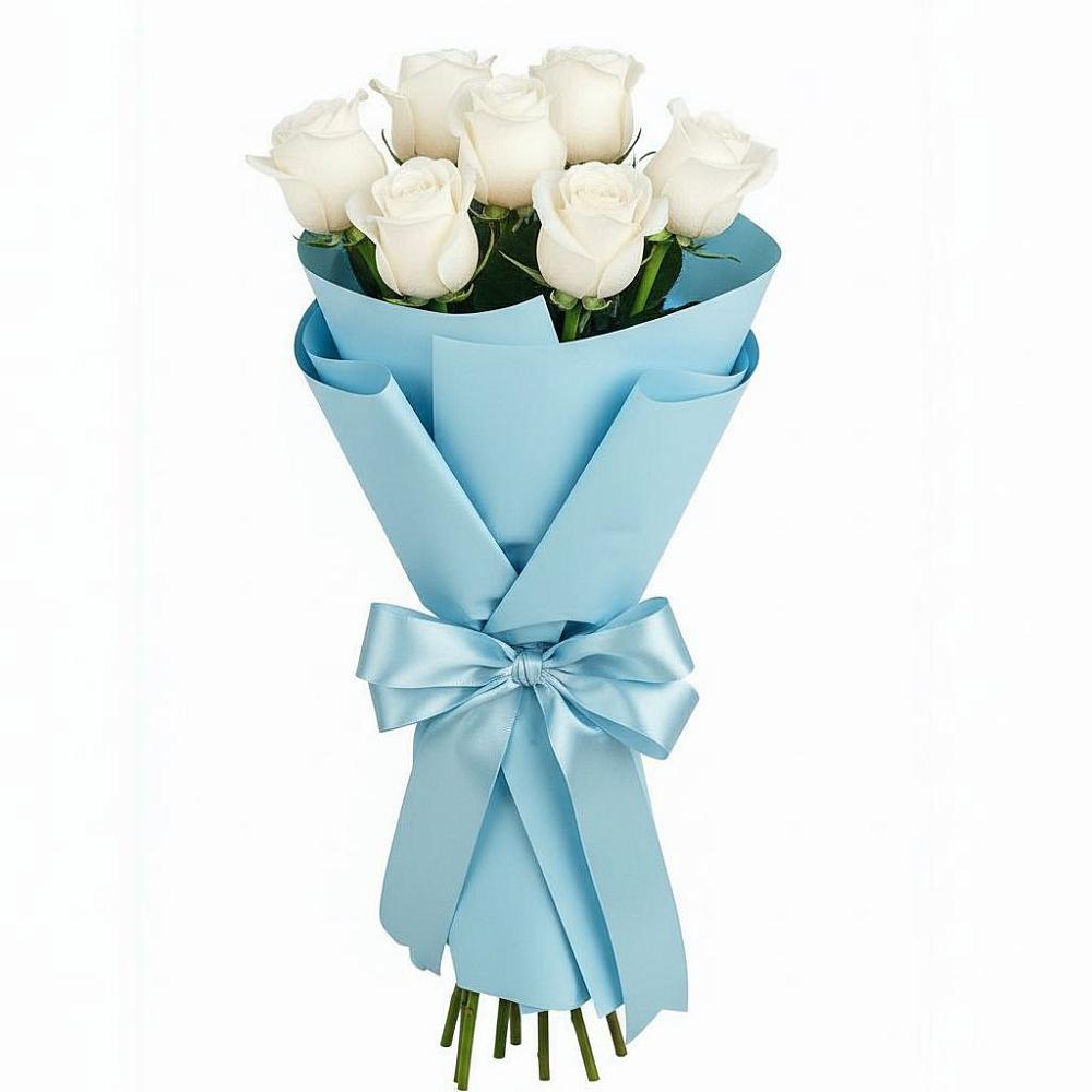 Букет 7 белых роз Проуд в Мурманске
