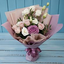 Букет цветов из:  Розы и Лизиантусы в Мурманске
