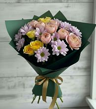 Букет цветов из:  Хризантемы и Розы в Мурманске