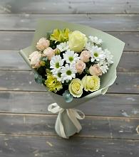 Букет цветов из:  Альстромерии, Розы и Хризантемы в Мурманске