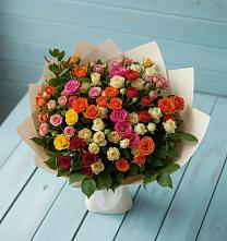 Букет Микс из разноцветных кустовых роз #REPLACE_PRED# Мурманске